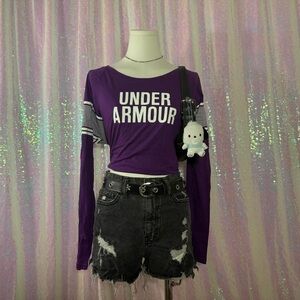 under armour purple athletic long sleeve tee